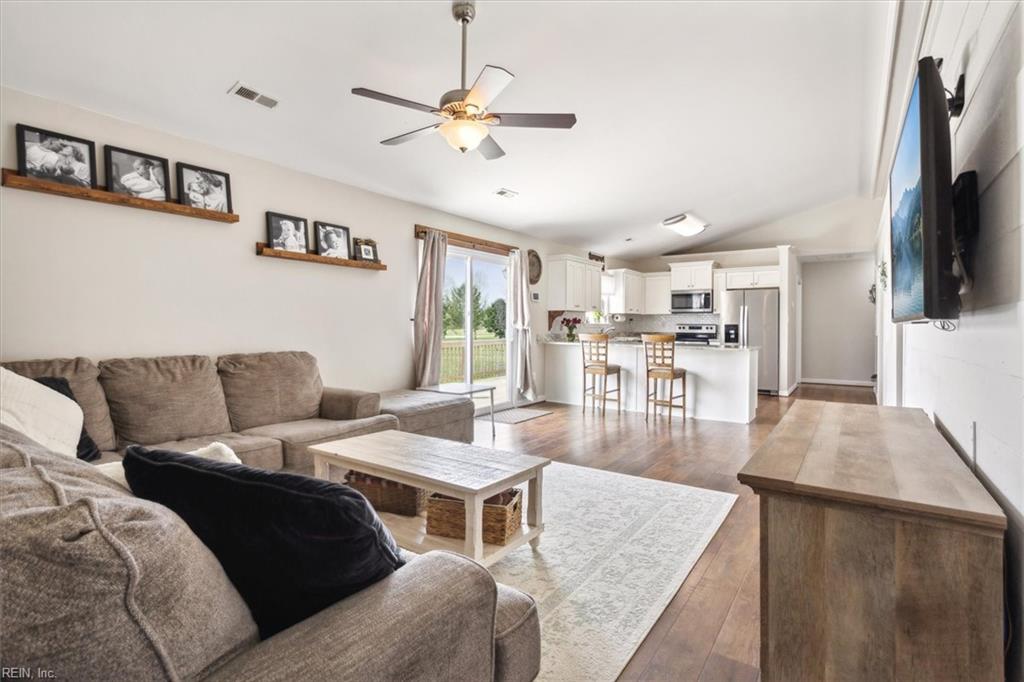 living room and kitchen