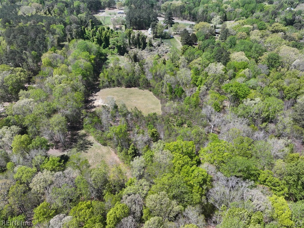 Aerial photo of wooded lot